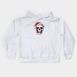 Christmas Celebration with a Skull Twist Kids Hoodie